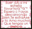 Buen dÃÂ­a mi estrella favorita!Ã¢ËÂºÃ¢ËÂº
Espero q hayas descansando bien.Te extraÃÂ±e y te Amo mucho! Que tengas un lindo dÃÂ­a! JESI
