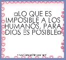 Â¤LO QUE ES IMPOSIBLE A LOS HUMANOS, PARA DIOS ES POSIBLEÂ¤