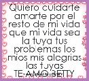 Quiero cuidarte amarte por el resto de mi vida que mi vida sea la tuya tus problemas los mios mis alegrias las tuyas
TE AMO BETTY