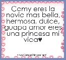 Camy eres la novia mas bella, hermosa, dulce, guapa amor eres una princesa mi vida♥
