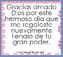 Gracias amado Dios por este hermoso dia que me regalaste nuevamente llenalo de tu gran poder.