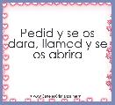 Pedid y se os dara, llamad y se os abrira