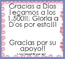 Gracias a Dios llegamos a los 1.500!!! Gloria a Dios por esto!!!


Gracias por su apoyo!!