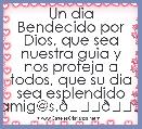 Un dia Bendecido por Dios, que sea nuestra guia y nos proteja a todos, que su dia sea esplendido amig@s.😗😘
