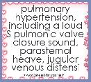 pulmonary hypertension, including a loud S pulmonic valve closure sound, parasternal heave, jugular venous distensi