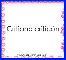 Critiano criticÃ³n