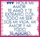 ♥♥♥  HOLA MI AMOR 
TE AMO Y TE EXTRAÃO CON TODO MI SER, SOS MI VIDA, MI AMOR Y MI TODO
TE ADORO SOLCITO DE MI 