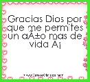 Gracias Dios por que me permites un aÃÂ±o mas de vida ÃÂ¡