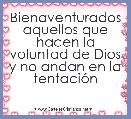Bienaventurados aquellos que hacen la voluntad de Dios y no andan en la tentaciÃ³n