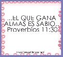 ...EL QUE GANA ALMAS ES SABIO..  Proverbios 11:30