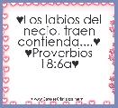 ♥Los labios del necio, traen contienda....♥
♥Proverbios 18:6a♥