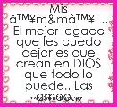 Mis Ã¢â¢Â¥m&mÃ¢â¢Â¥  .. El mejor legado que les puedo dejar es que crean en DIOS que todo lo puede.. Las amoo...
Ã¢â¢Â¥ Ã¢ËÂº Ã¢ËÂ» Ã¢â¢Âª Ã¢â¢Â« 