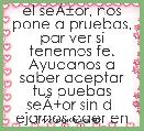 el seÃÂ±or, nos pone a pruebas, par ver si tenemos fe. Ayudanos a saber aceptar tus puebas seÃÂ±or sin d  ejarnos caer en el olvido 