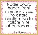 Nadie podrÃ¡ hacert frent mientras vivas. Yo estarÃ© contigo. No te fallarÃ© ni te abandonare.