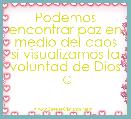 Podemos encontrar paz en medio del caos si visualizamos la voluntad de Dios
☺
