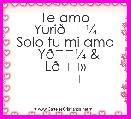 Te amo Yuri🐼
Solo tu mi amo
  Y🐼 & L🐻
         ❤