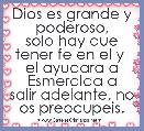 Dios es grande y poderoso,
solo hay que tener fe en el y 
el ayudara a Esmeralda a
salir adelante, no os preocupeis.