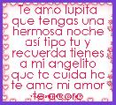 Te amo lupita que tengas una hermosa noche asÃ­ tipo tu y recuerda tienes a mi angelito que te cuida he te amo mi amor te adoro 