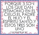 PORQUE 3 SON LOS QUE DAN TETIMONIO EN EL CIELO:EL PADRE EL HIJO Y EL ESPIRITU SANTO,Y ESTOS TRES SON UNO