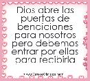  Dios abre las puertas de bendiciones para nosotros pero debemos entrar por ellas para recibirla 