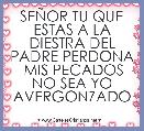 SEÃOR TU QUE ESTAS A LA DIESTRA DEL PADRE PERDONA  MIS PECADOS NO SEA YO AVERGONZADO 