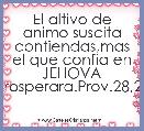 El altivo de animo suscita contiendas,mas el que confia en JEHOVA prosperara.Prov.28,25
