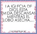 LA IGLECIA DE DIOS ESTA DORMIDA,DESCANSANDO MIENTRAS EL LOBO ASECHA....