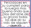 Felicidades en su cumple!! para la suegra mas buena onda que Dios derrame de su gracia todos los dias de su vida de alguien que la