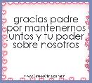 gracias padre por mantenernos juntos y tu poder sobre nosotros