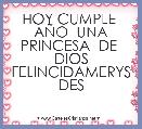 HOY CUMPLE  AÃO  UNA PRINCESA  DE  DIOS FELINCIDAMERYS DES   