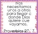 Nos necesitamos unos a otros para llegar a donde Dios quiere que vayamos. 

Proverbios 27:17