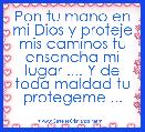 Pon tu mano en mi Dios y proteje mis caminos tu ensancha mi lugar .... Y de toda maldad tu protegeme ...