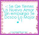 -; Se Qe Tienes Un Nuevo Amor , Sin embargo Te Deseo Lo Mejor ♪ !