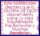 Este MiÃÂ©rcoles declaro que la GLORIA DE DIOS descenderÃÂ¡ sobre tu vida trayÃÂ©ndote Paz,Bienestar y Muchas Bendicion