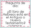 Pregunta del dÃ­a:

Â¿El libro de Hebreos estÃ¡ en el Antiguo o Nuevo Testamento?
