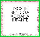 DIOS TE BENDIGA ADRIANA INFANTE 