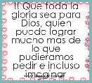 !! Que toda la gloria sea para Dios, quien puede lograr mucho mas de lo que pudieramos pedir e incluso imaginar mediante su gran p