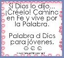 Si Dios lo dijo... Â¡CrÃ©elo! Camina en Fe y vive por la Palabra.

Palabra d Dios para jÃ³venes. ☺☺☺