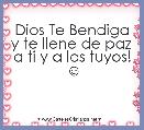 Dios Te Bendiga y te llene de paz a ti y a los tuyos! ☺