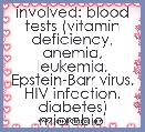 involved: blood tests (vitamin deficiency, anemia, leukemia, Epstein-Barr virus, HIV infection, diabetes) microbiol
