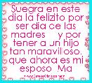Suegra en este dia la felizito por ser dia de las madres ♡ y por tener a un hijo tan maravilloso. que ahora es mi esposo  Ma