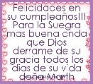 Felicidades en su cumpleaÃ±os!!! Para la Suegra mas buena onda que Dios derrame de su gracia todos los dias de su vida doÃ±a Martha.