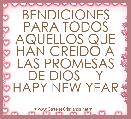 BENDICIONES PARA TODOS AQUELLOS QUE HAN CREIDO A LAS PROMESAS DE DIOS    Y HAPY NEW YEAR  