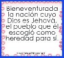 Bieneventurada la naciÃ³n cuyo Dios es JehovÃ¡, el pueblo que Ã©l escogiÃ³ como heredad para sÃ­.