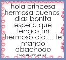 hola princesa hermosa buenos  dias bonita espero que tengas un hermoso dia.... te mando abachooo  