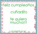 feliz cumpleaÃ±os 
 cuÃ±adito

te quiero mucho!!!