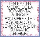 TEN PAZ EN MEDIO DE LA TORMENTA, AUNQUE ESTUBIERAS TAN AGOBIADO EL SEÃOR ESTA CON SU MANO FUERTE.