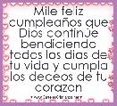 Mile feliz cumpleaÃ±os que Dios continÃºe bendiciendo todos los dias de tu vida y cumpla los deceos de tu corazon  