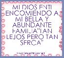 MI DIOS ENTI ENCOMIENDO A MI BELLA Y ABUNDANTE FAMILIA