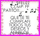 ♪ ♫FELIZZ CUMPLEE PATITO!!!... ♪ ♫♪ ♫
QUE SE TE CUMPLAN TODOS TUS DESEOS Y ANHELOS. GRACIAS P